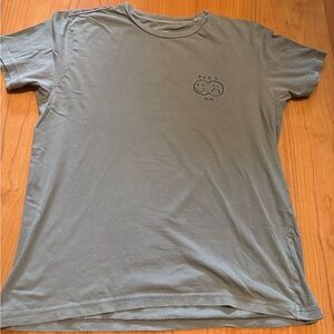 RVCA Men’s Sage Green Smiley Logo Short Sleeve Tee - Men’s slim fit Medium